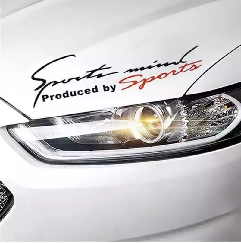 SPORTS MIND Logo Car Stickers Black Red