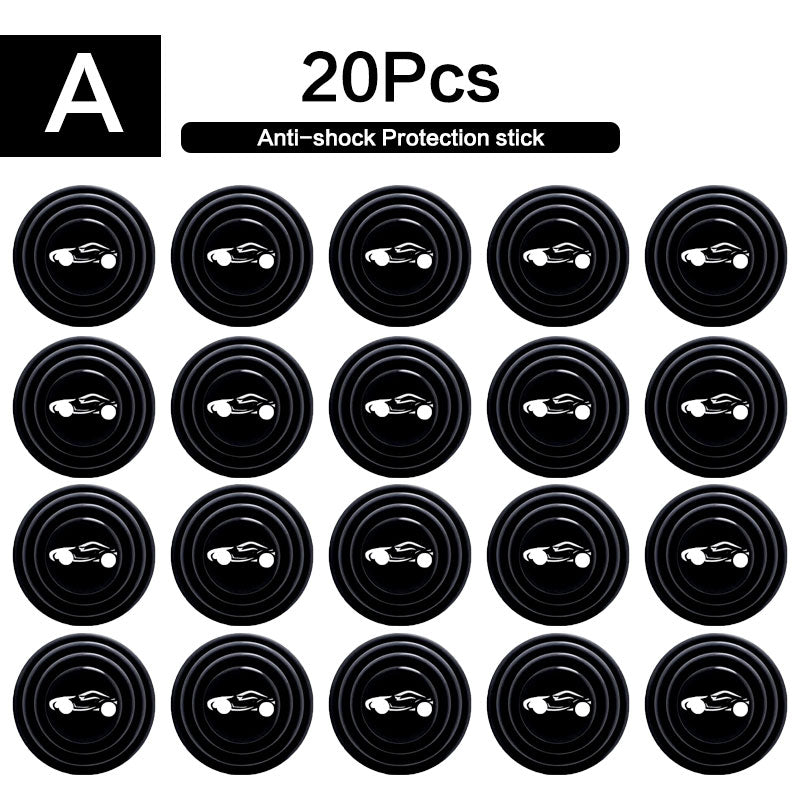20 Pcs Pcs Door Shock Absorber Pads Buffer Bumper Pads Shock Absorption Sound Insulation Rubber Black