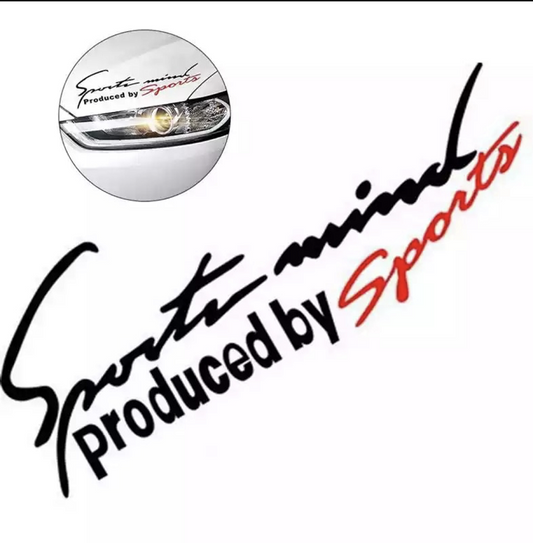 SPORTS MIND Logo Car Stickers Black Red